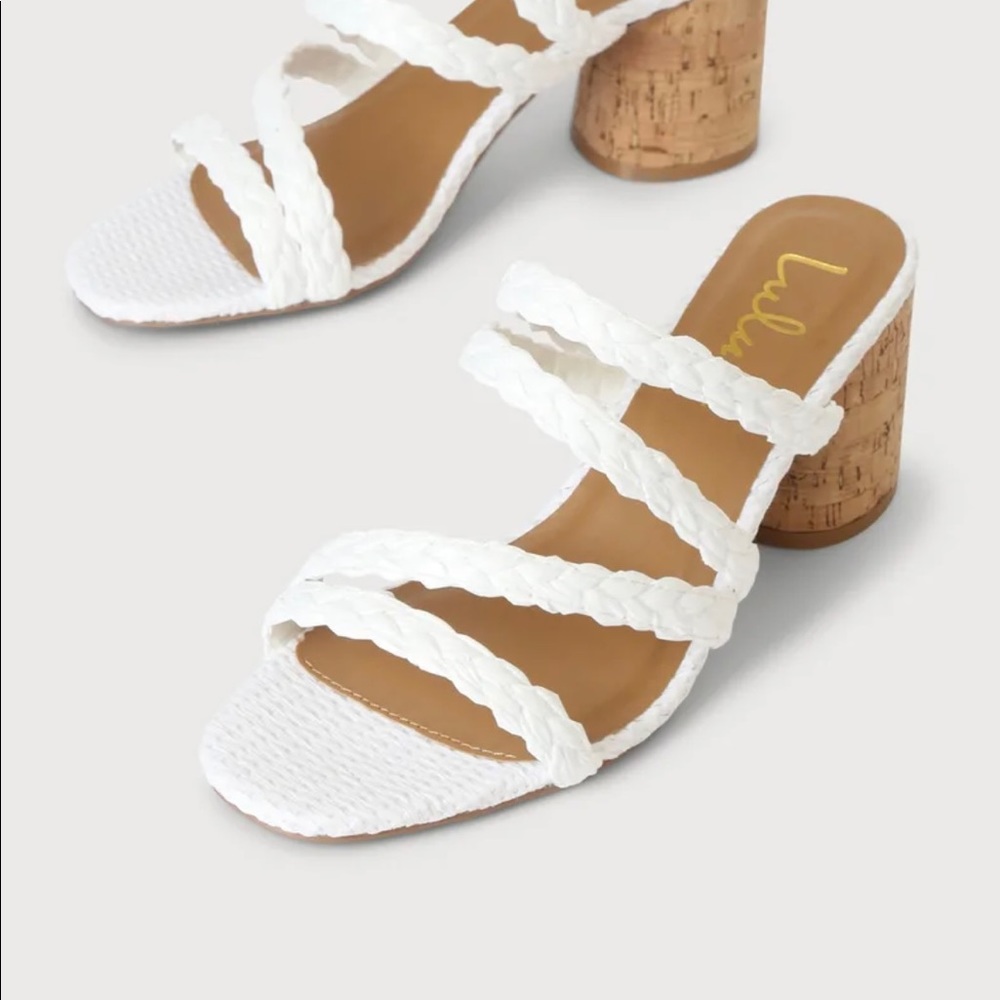 Lulus Sirevna White Raffia High Heel Sandal
